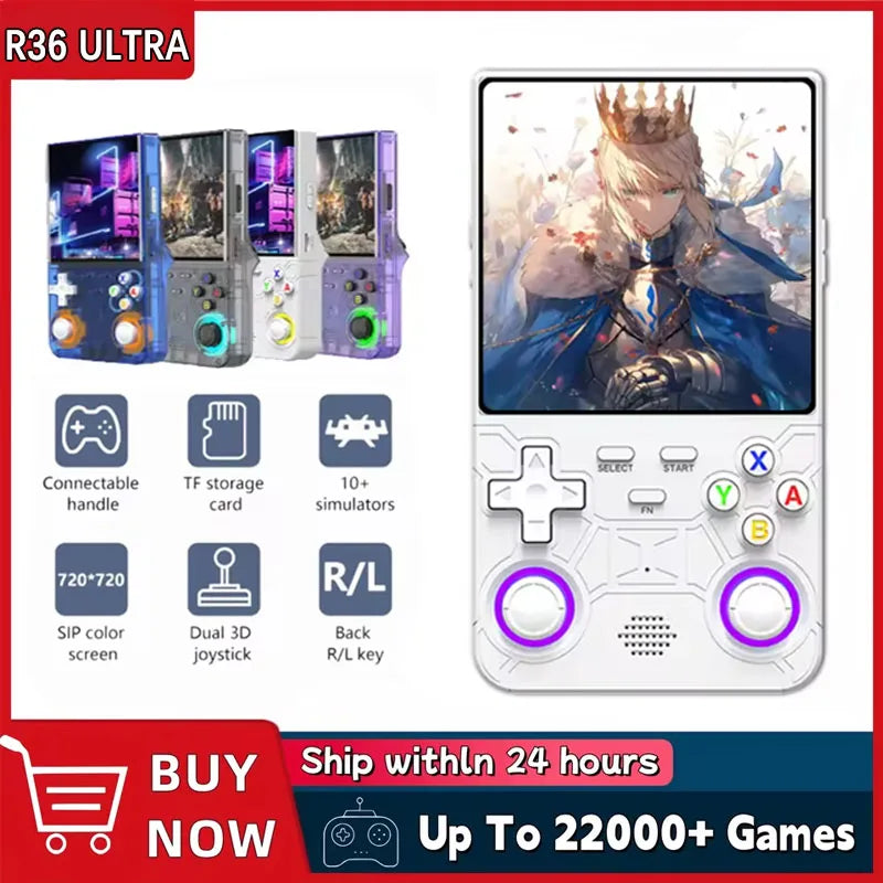 Console Portátil R36 ULTRA 2025 — Videogame Open Source com Sistema Linux, Tela IPS de 4.0", 64GB, Mais de 20.000 Jogos Retrô — Pocket Player